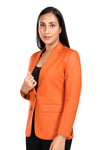 Women's slim fit TR blazer – Carrot Orange – view 5