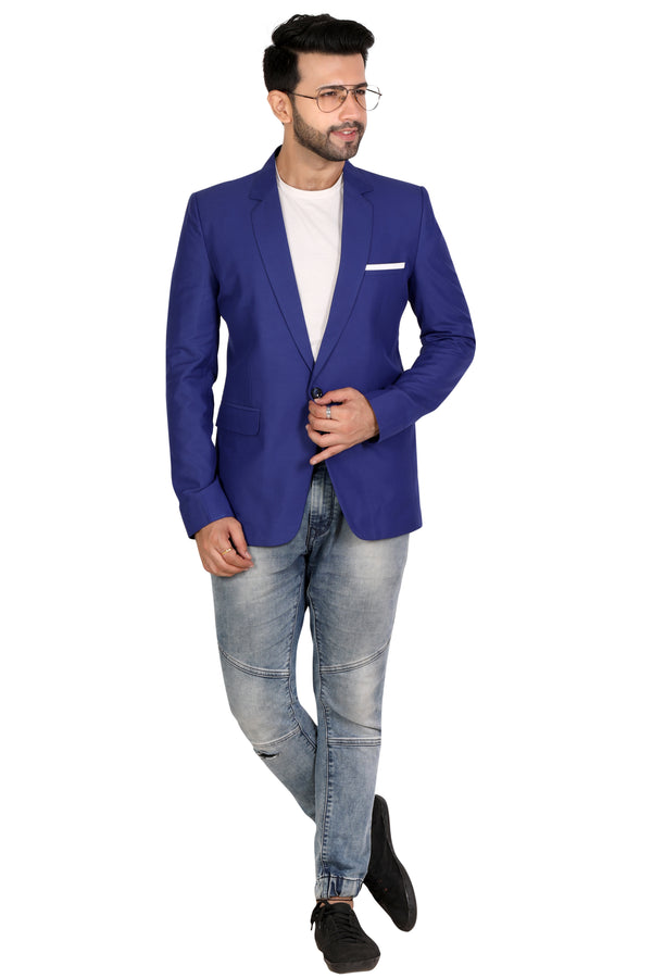 Men's slim fit TR blazer – Royal Blue – view 1