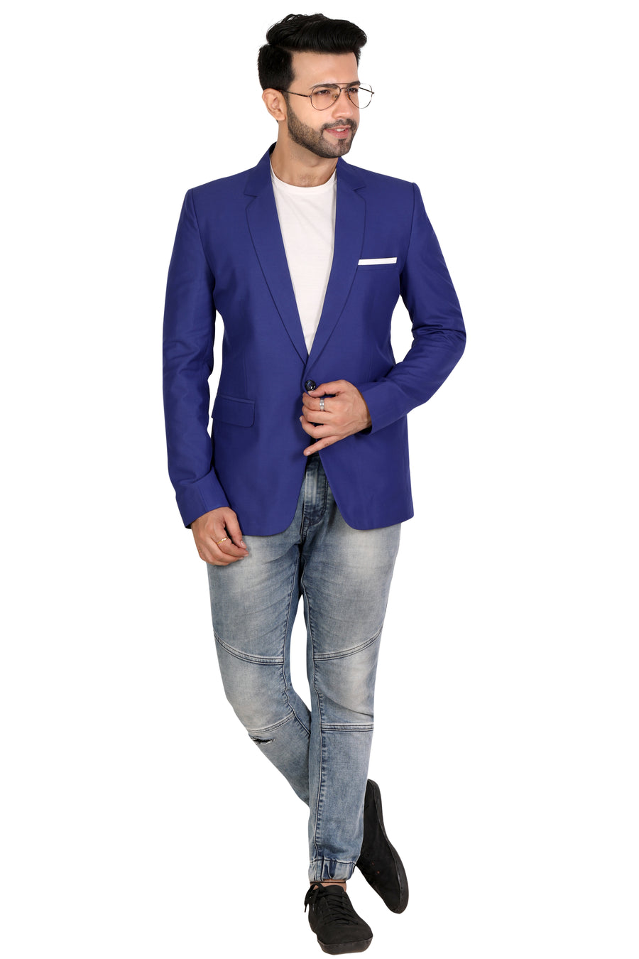 Men's Slim Fit TR Blazer – Royal Blue - Front