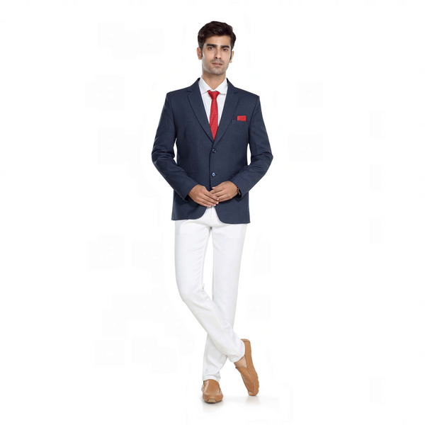 Men's crayola blue slim fit formal blazer – view 1