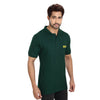 Bottle green security polo T-shirt – right angle view