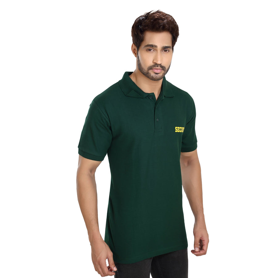 Security Polo T-Shirt – Bottle Green - Right Sleeve
