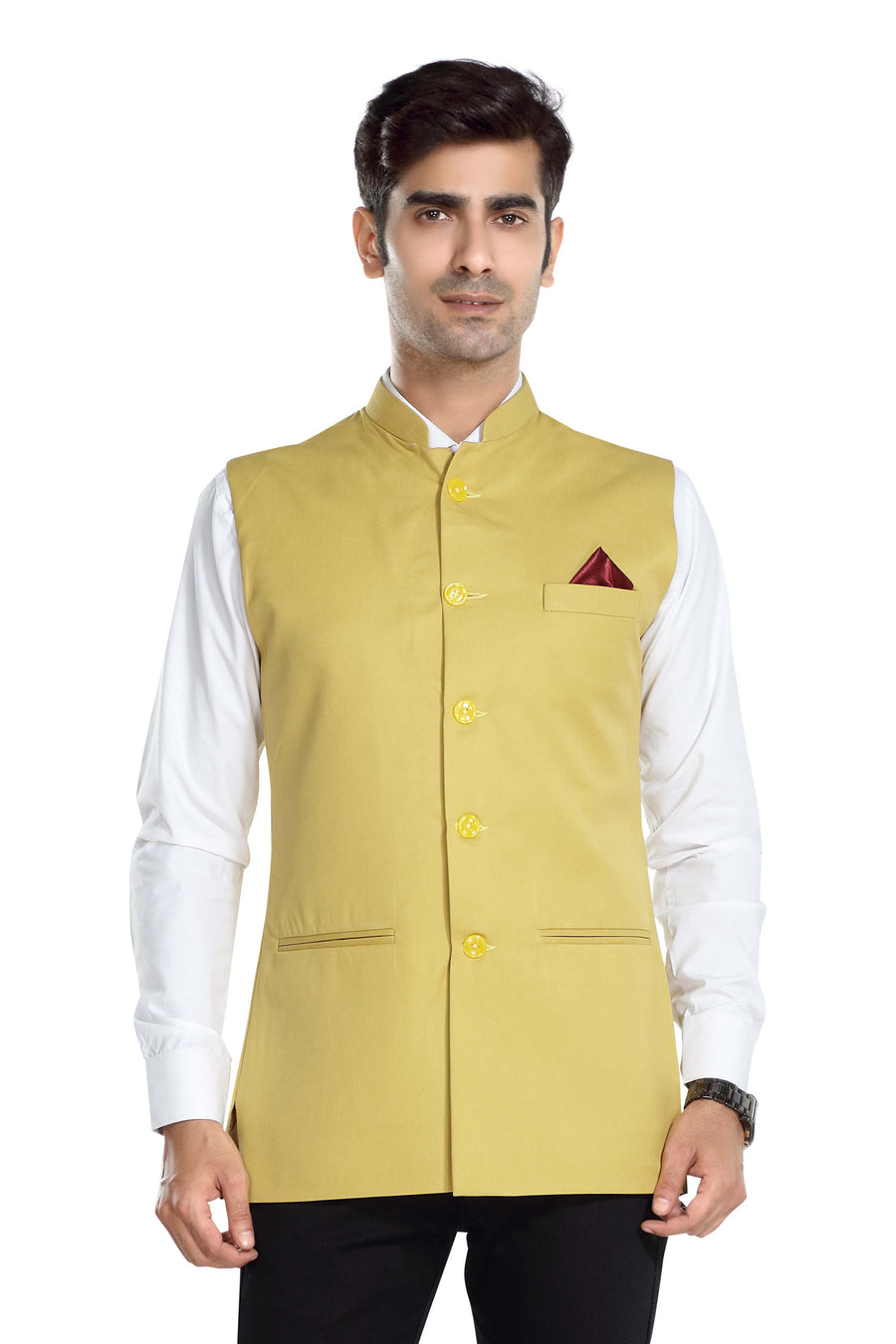 Men's TR Nehru Jacket – Golden - Front