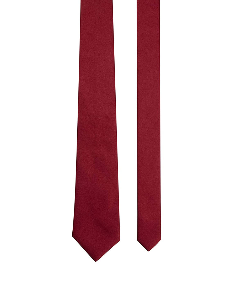 Solid Satin Formal Tie – Red - Left Sleeve