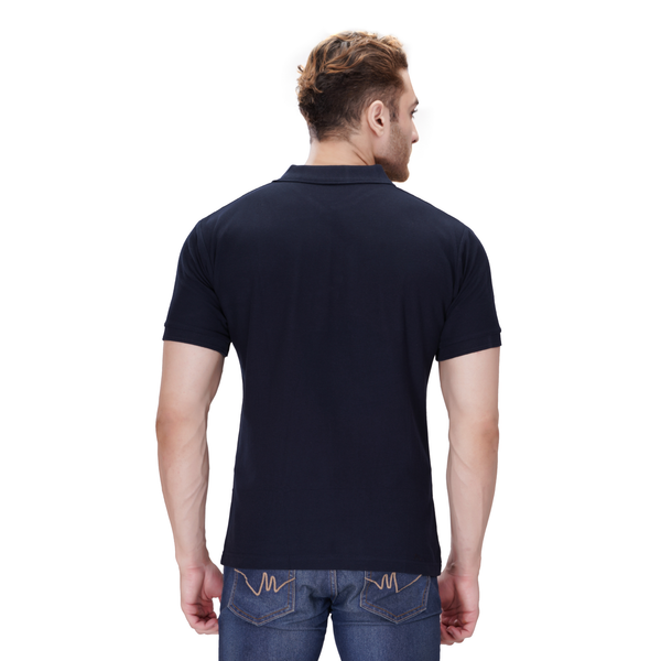 Navy Blue polo T-shirt (100% cotton) – back view