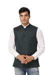 Men's Dark Green TR Nehru jacket – view 1