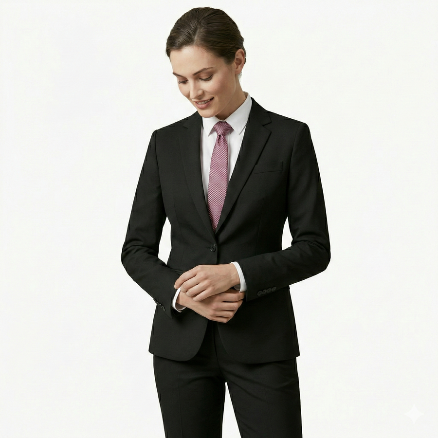 Women's Corporate Blazer – Black - Left Sleeve