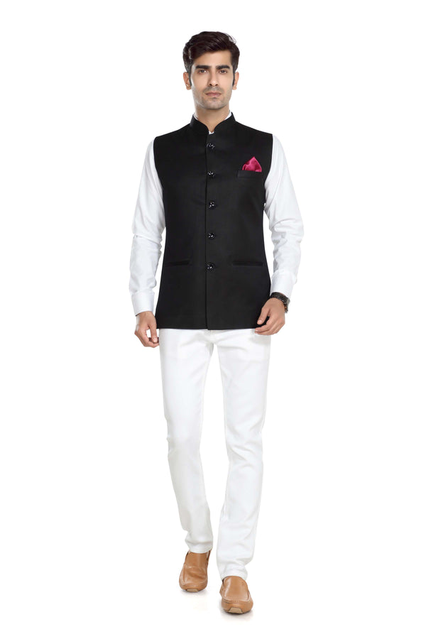 UNIFORMIC men's Black TR Nehru jacket – view 2
