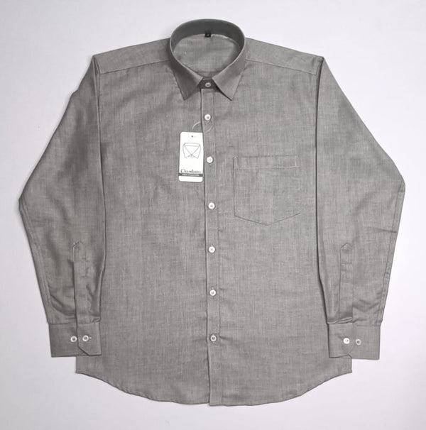Men's Chambray Formal Shirt – Light Grey – view 2