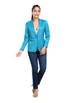 Women's slim fit TR blazer – Turquoise Blue – view 1