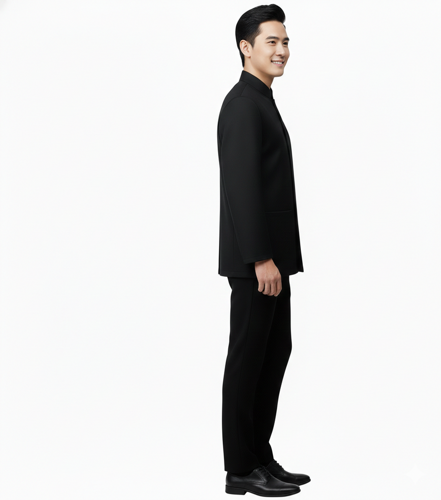 Full Sleeve Waiter Uniform – Black - Left Sleeve