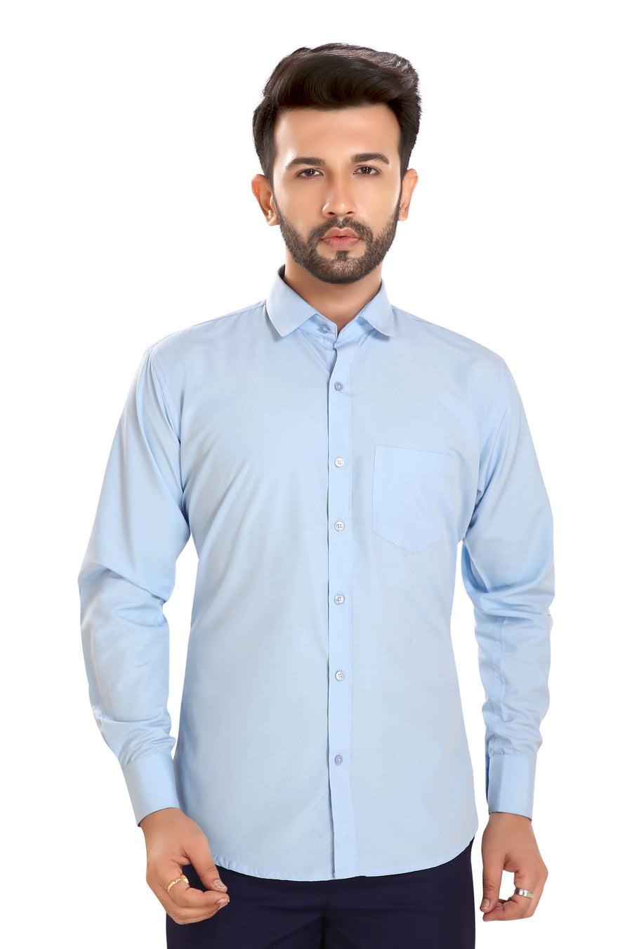 Men's Formal Shirt – Sky Blue - Back