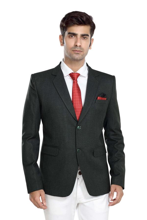 Men's stone green slim fit formal blazer – view 1