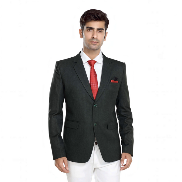 Men's stone green slim fit formal blazer – view 1