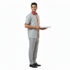 Half Sleeve Waiter Uniform – Grey & Red – view 3