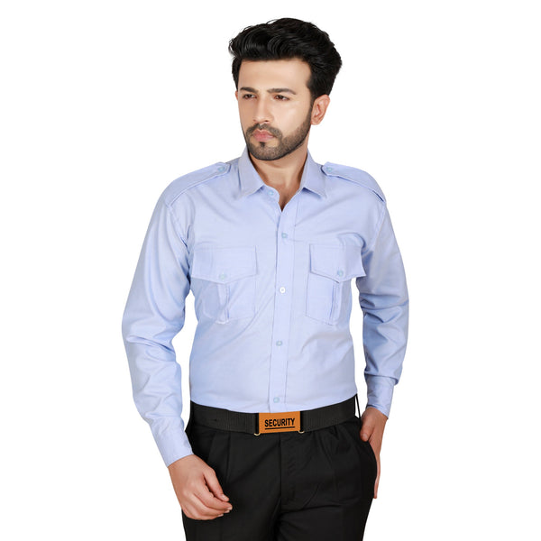 Sky blue security guard shirt for men