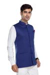 Men's Royal Blue TR Nehru jacket – view 3
