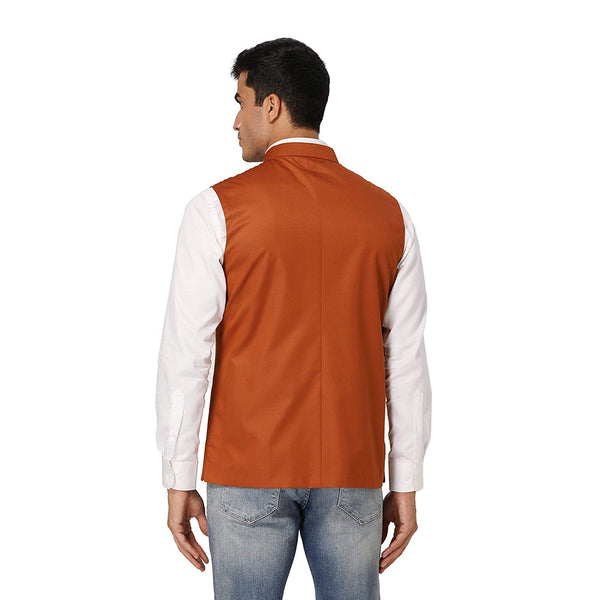 Men's TR Nehru Jacket – Dark Orange