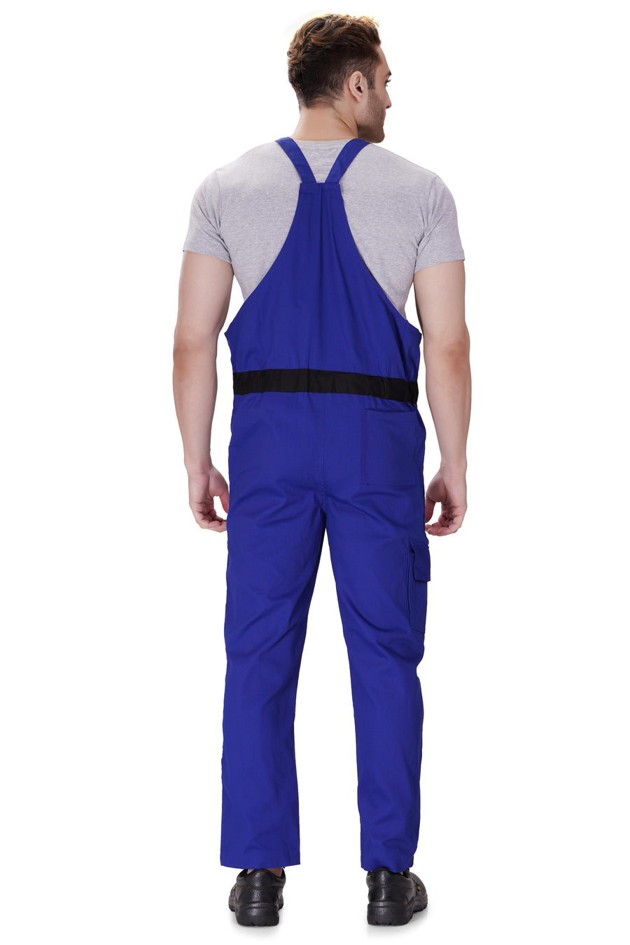Industrial Dungaree Bib Overall – Royal Blue - Right Sleeve