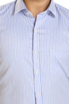 Men's Striped Formal Shirt – Blue – view 5