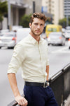 Lemon anti-stain office shirt worn outdoors