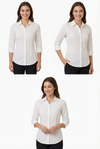 Women's Lycra 3/4 Sleeve Formal Shirt – White – view 1