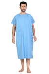 Men's sky blue patient gown – front