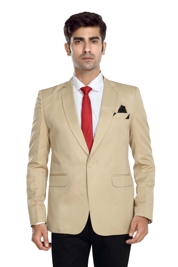 Men's slim fit TR blazer – Cream – view 2