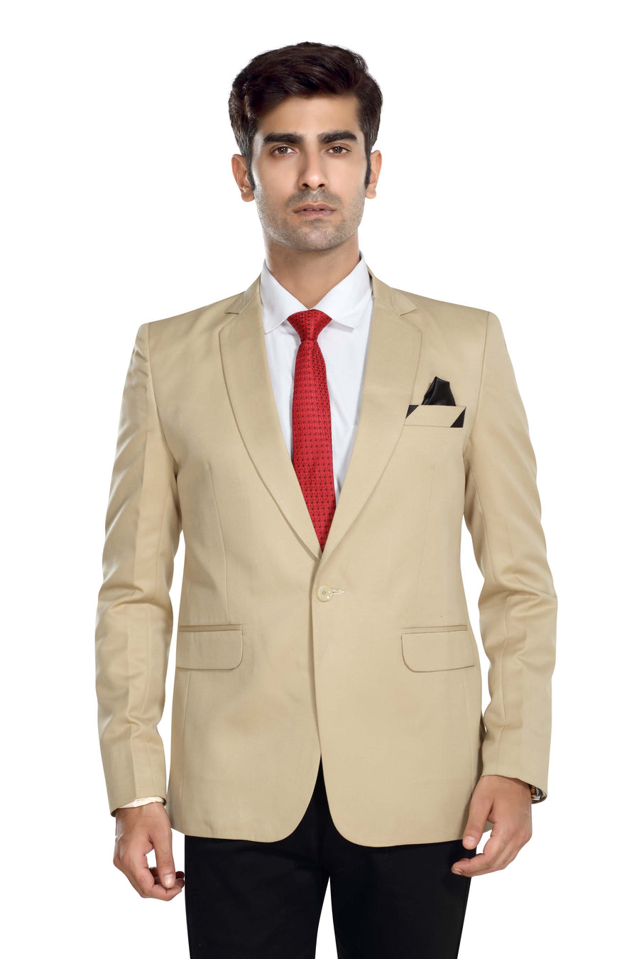 Men's Slim Fit TR Blazer – Cream - Back