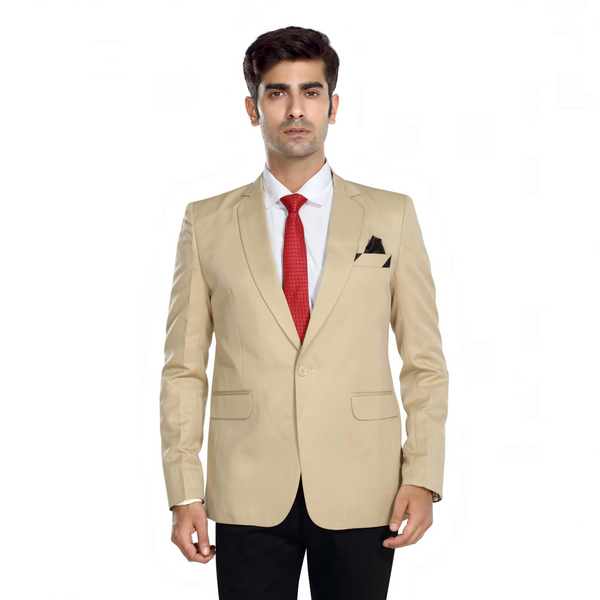 Men's slim fit TR blazer – Cream – view 2