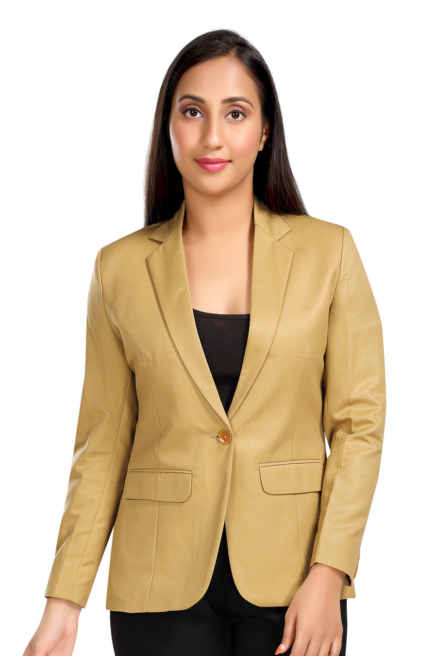 Women's Slim Fit TR Blazer – Beige - Back