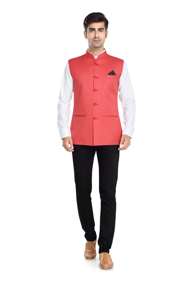 Men's Prubin Red TR Nehru jacket – view 1