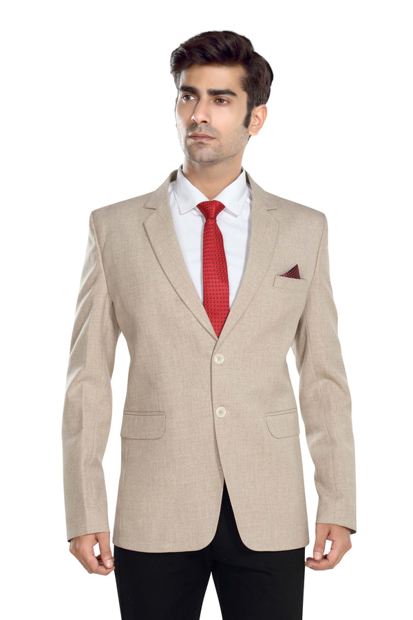 Men's bone cream slim fit formal blazer – view 2