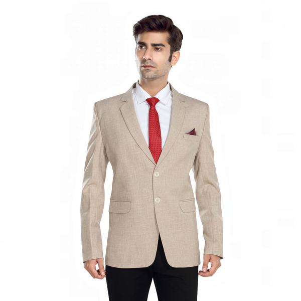 Men's bone cream slim fit formal blazer – view 2