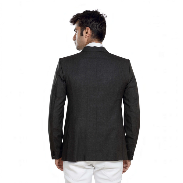 Men's charcoal grey slim fit formal blazer – view 6
