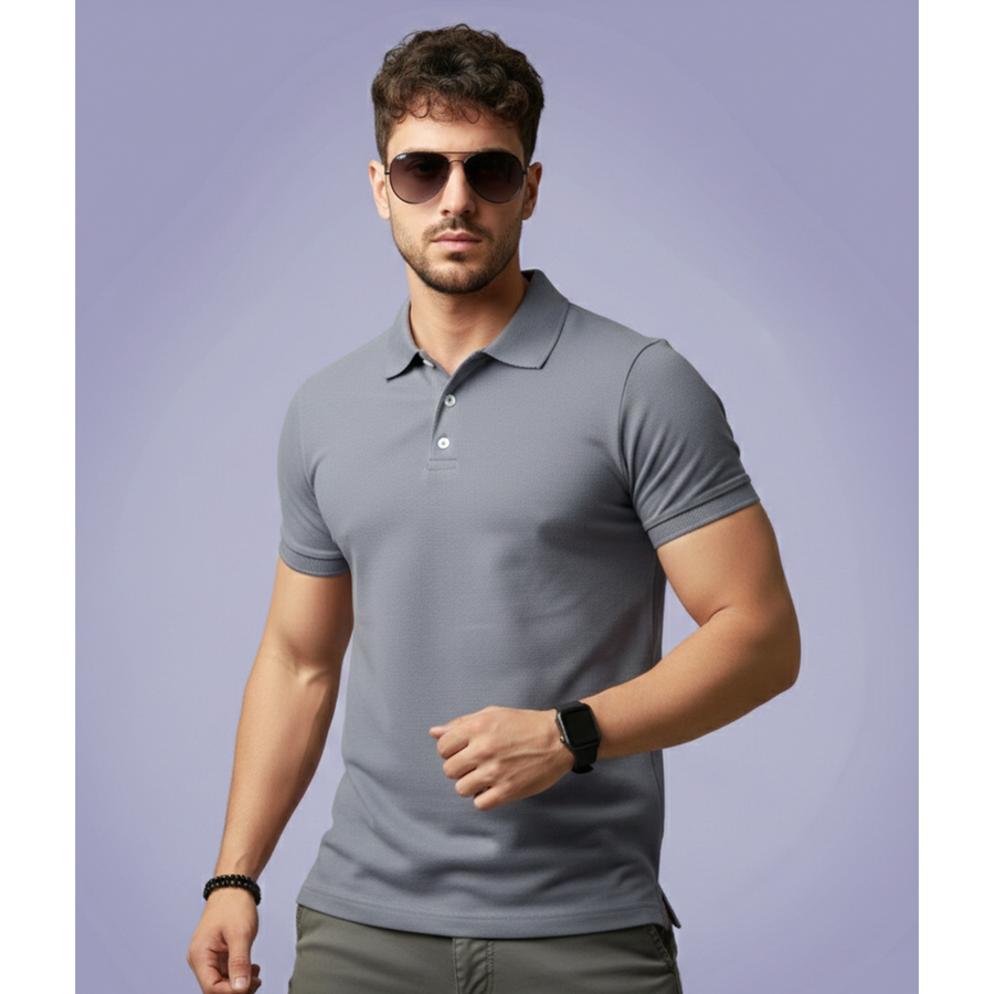 Dri-Fit Mars Polo T-Shirt – Steel Grey - Front