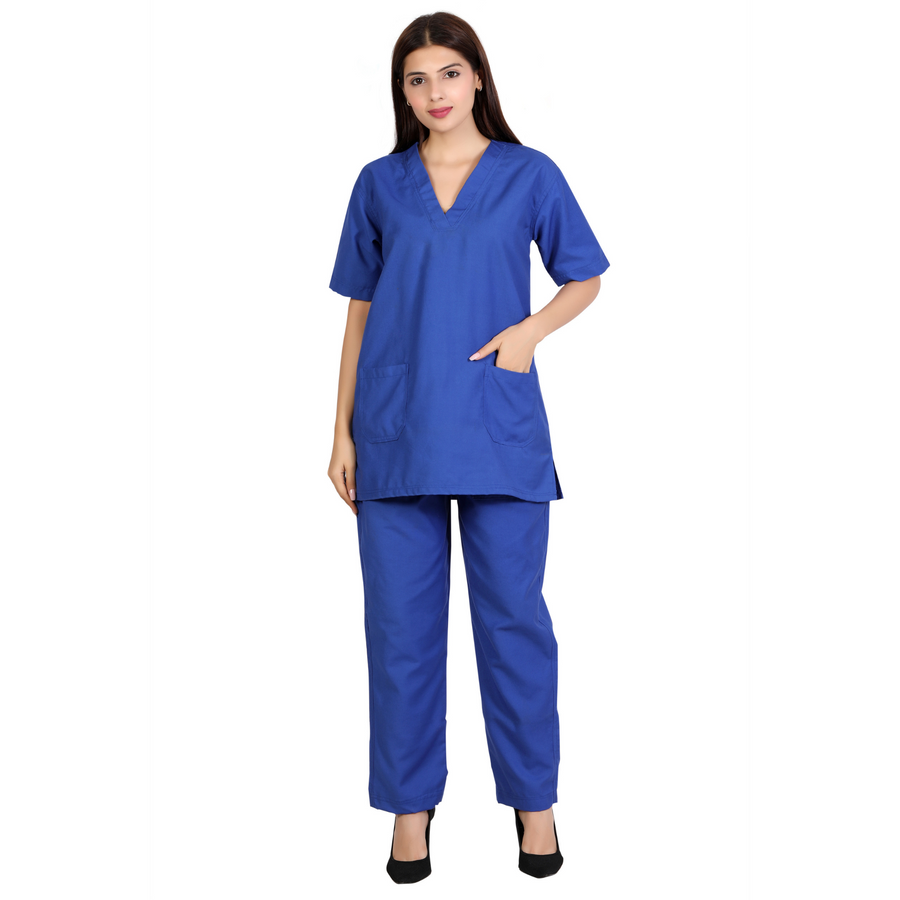 Women's Classic Scrub Suit – Royal Blue - Front