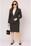 Women's Stretch Formal Skirt – Grey – front view on model