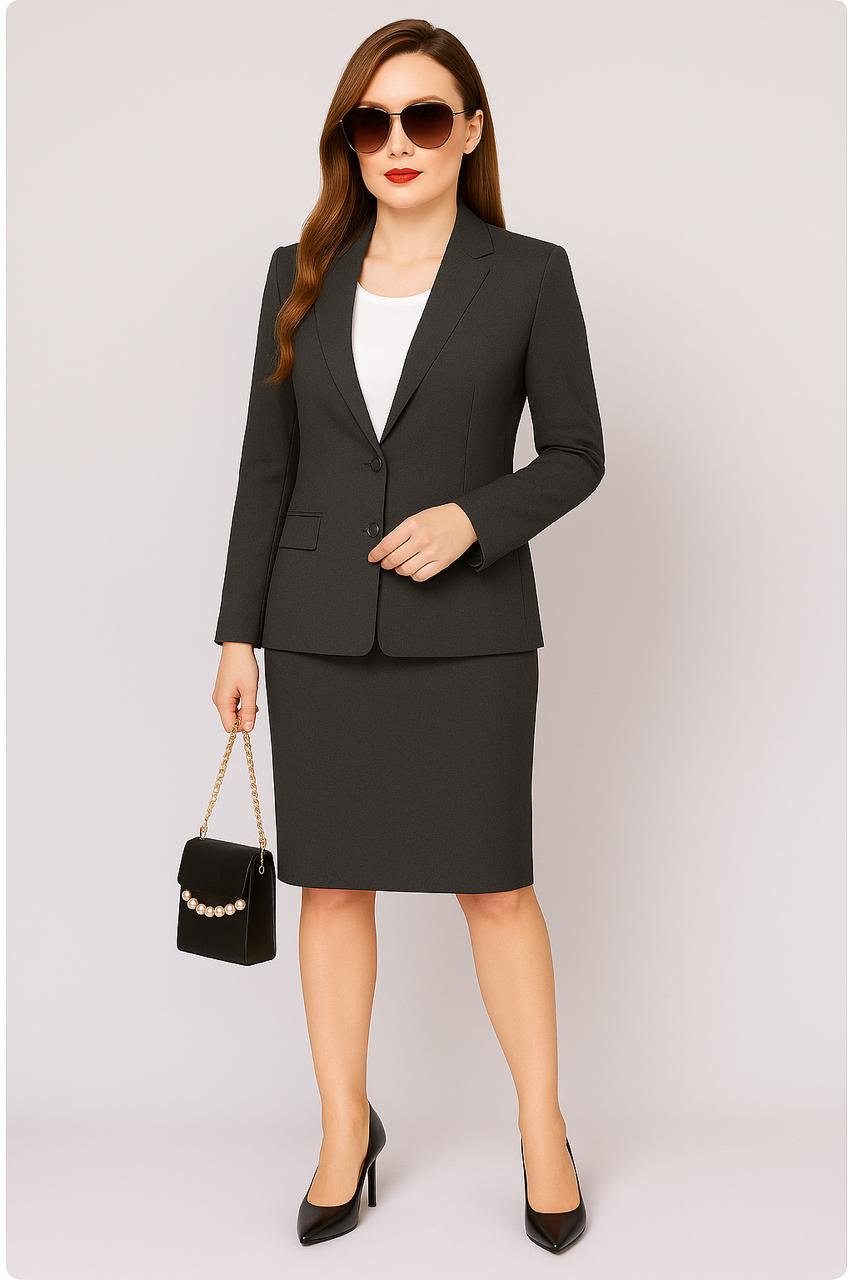 Women's Stretch Formal Skirt – Grey - Right Sleeve