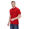 Red polo T-shirt (100% cotton) – right angle view