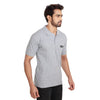 Grey melange security polo T-shirt – right angle view