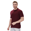 Maroon polo T-shirt (100% cotton) – right angle view