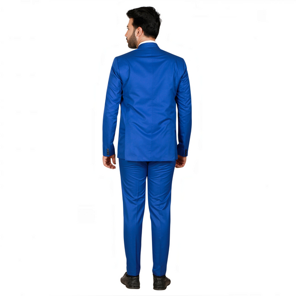 Men's royal blue slim fit formal blazer – view 6