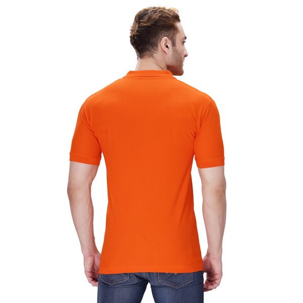 Orange polo T-shirt (100% cotton) – back view
