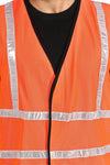 Orange reflective safety jacket with 1 inch tape