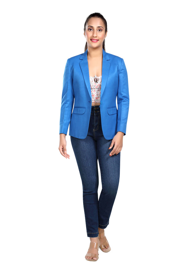 Women's slim fit TR blazer – Light Blue – view 1