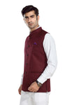 Men's Dark Maroon TR Nehru jacket – view 3