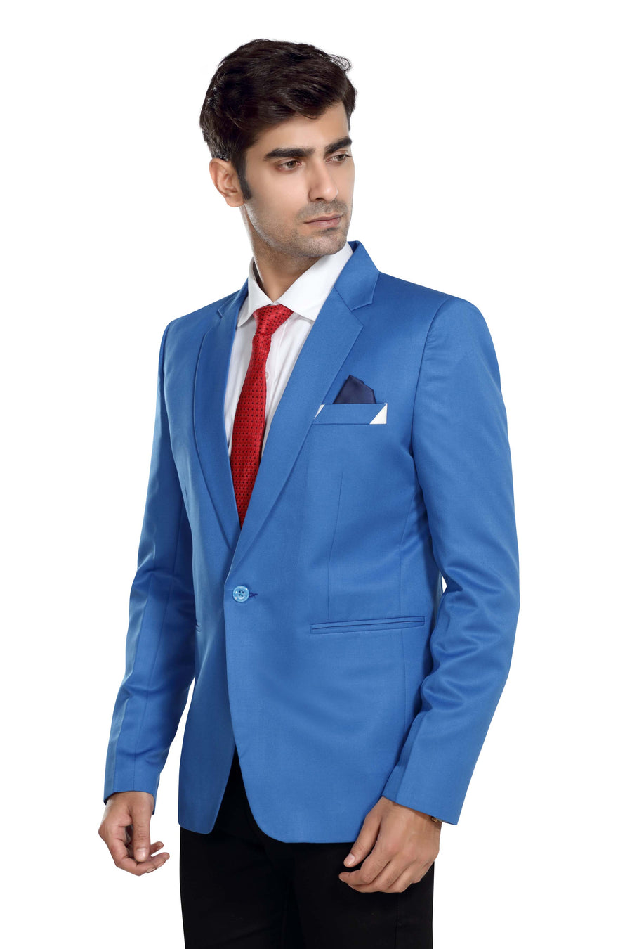 Men's Slim Fit TR Blazer – Light Blue - Back