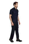 Industrial Worker Uniform – Navy Blue, Half Sleeve – side