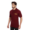 Maroon security polo T-shirt – left angle view